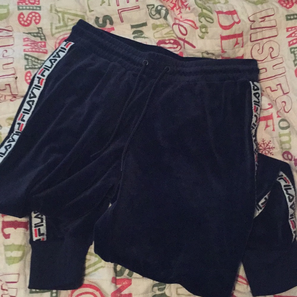 FILA Navy Blue Plush/Velour Sweatpant